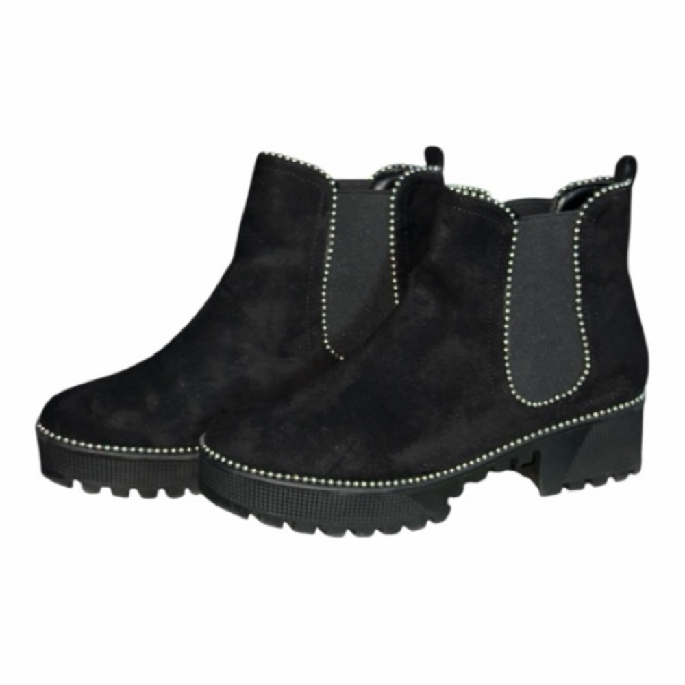 Cape Robbin Black Ankle Booties with Silver Accents Size 10